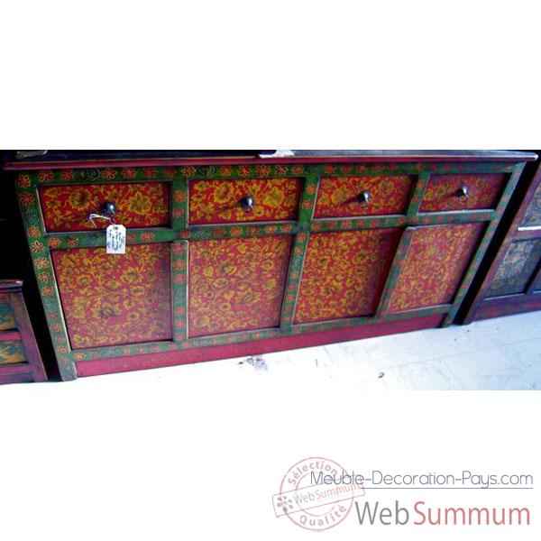Buffet tibetain 4 portes et 4 tiroirs style Chine -C0641