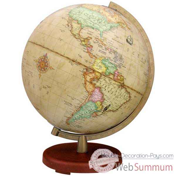 Globe geographique Terra lumineux - modele Terra - sphere 30 cm Antique-TR603014