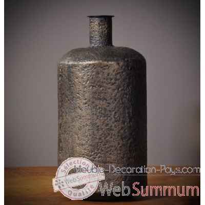 Vase \"super tanker\"droit finition laiton antique Objet de Curiosite -DA174