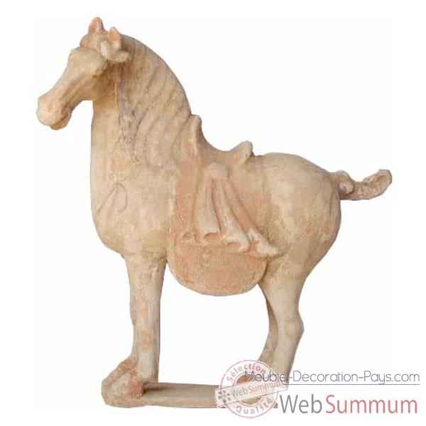 Sculpture cheval tang terracotta petit modele artisanat Chine -cer012