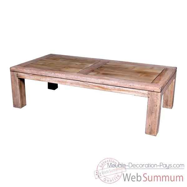Table basse en bois naturel vieilli fabrique en Indonesie Meuble d\'Indonesie -56775NV
