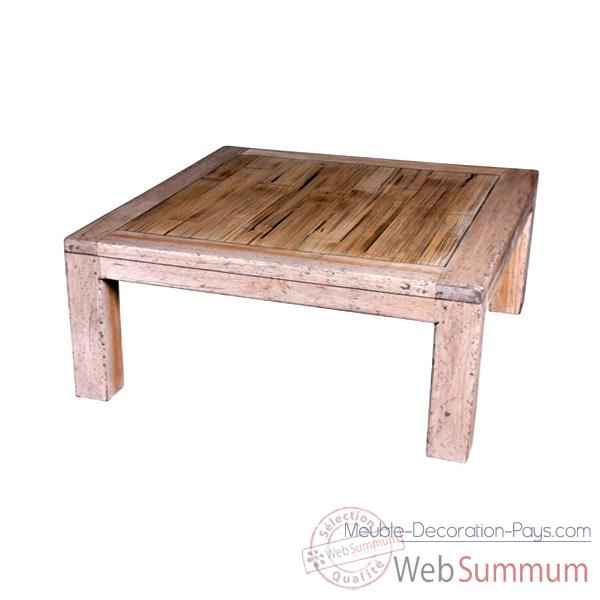 Table basse en bois naturel vieilli fabrique en Indonesie Meuble d\'Indonesie -56776NV