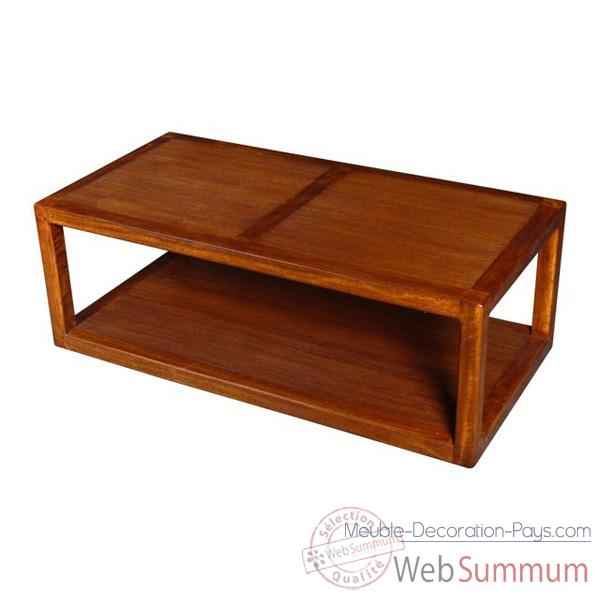 Table basse 2 planches strie Meuble d'Indonesie -53978