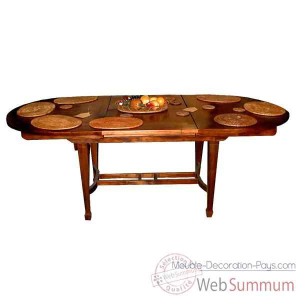 Table ovale avec rallonge papillonBois : Teck Meuble d\'Indonesie -54353P