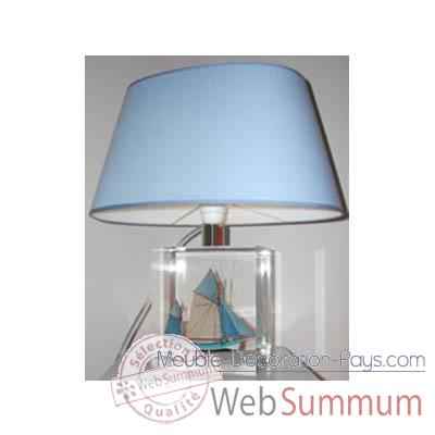 Petite Lampe Ovale Thonier Gx Bleu Abat-jour Ovale Bleu Clair-97