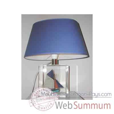 Petite Lampe Ovale Thonier Ls 90 Abat-jour Ovale Bleu Fonce-98
