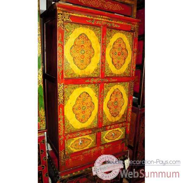 Armoirette 4 portes et 2 tiroirs tibet style Chine -C0338