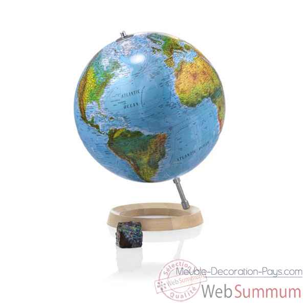 Globe Full Circle FC2 - Globe non lumineux - Cartographie de type antique - diam 30 cm - Base érable et axe aluminium