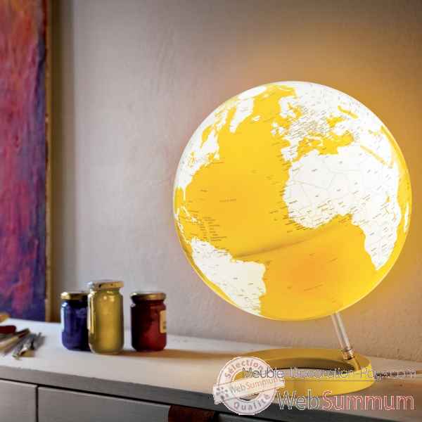 Globe lumineux light and colour jaune en anglais