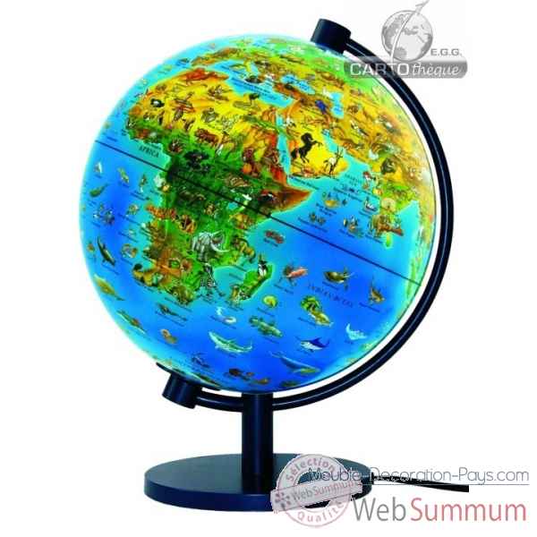 Globe dinoz 28 cm monde animal - livret Cartotheque EGG -SLJE28ANIM