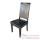 Chaise noire vieillie assise cuir eastern style Chine -C0563