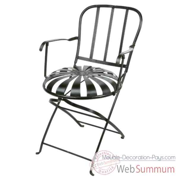 Chaise pliante Métal grise Hindigo -JD23GREY