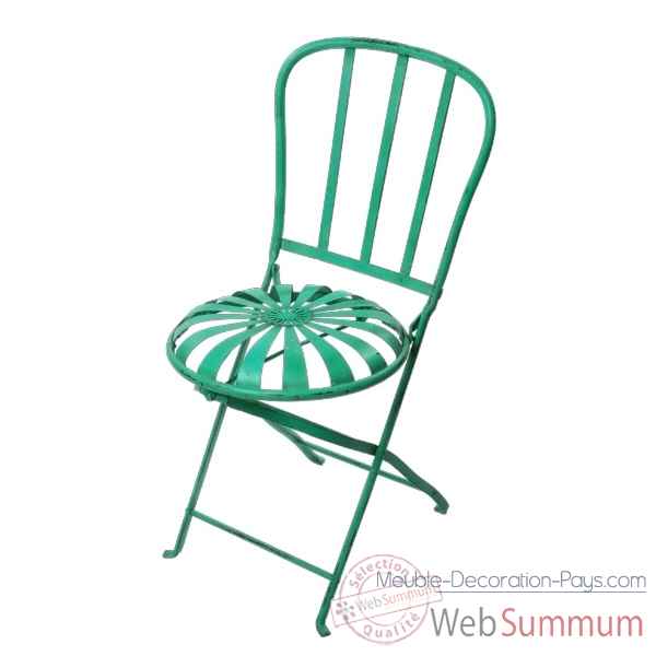 Chaise pliante Metal couleur vert Hindigo -JC73GREE