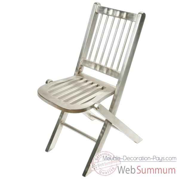 Chaise pliante couleur nickel Hindigo -JD17NIC
