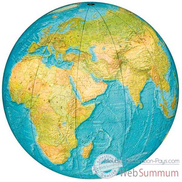 Globe geographique Colombus lumineux - modele INDOOR - sphere 40 cm pour interieur maison-COI204006