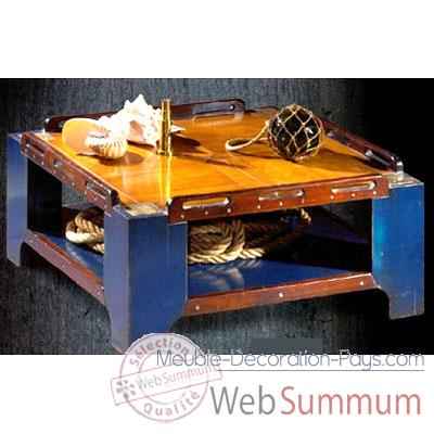 Table basse de 'Pont' petit modele, sans patine, epoque 19eme - 100 x 34 x 100 cm - CA-002bpc