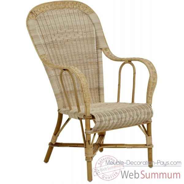 Ensemble 2 fauteuils haut dossier Grand Pere sans filets de couleurs - nature KOK 979