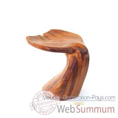 Tabouret de salon - Queue de baleine en bois de Rauli - Hauteur 40 cm - LAST-MQU040-R