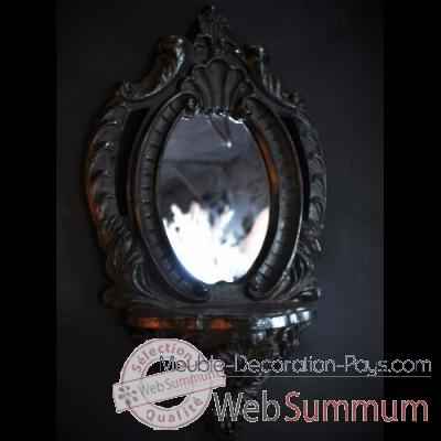 Consolette miroir noire Objet de Curiosite -DA025