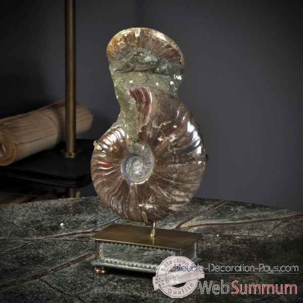 Double ammonite opale rouge Objet de Curiosite -PUFO230-1