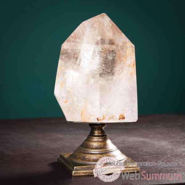 Pointe de cristal fumee avec eau prehistorique Objet de Curiosite -PUMI981