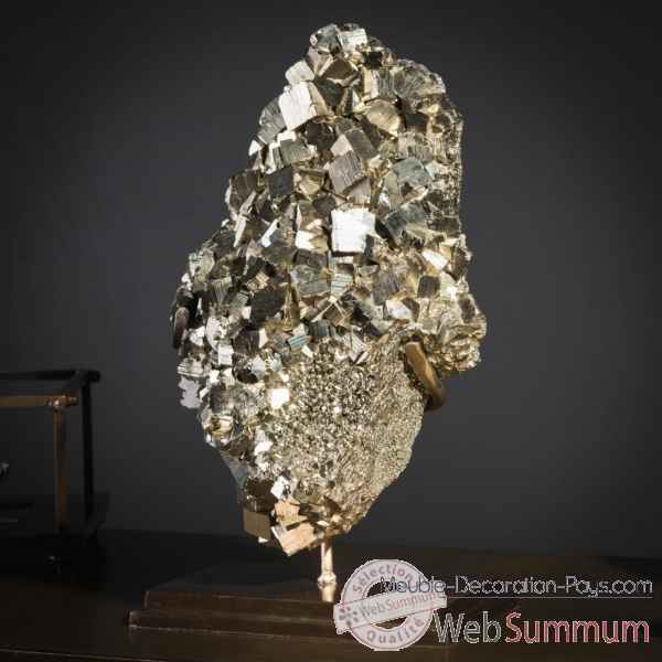 Pyrite en bloc perou octaedrique Objet de Curiosite -PUMI754-1