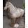 Sculpture cheval en terre cuite vernisé blanc 62cm artisanat Chine -c66309bl