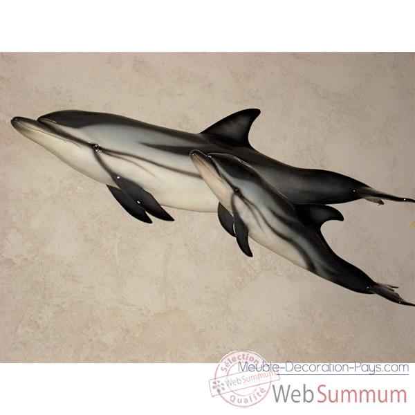 Trophée mammifère marin Cap Vert Dauphin bleu et blanc -TR024